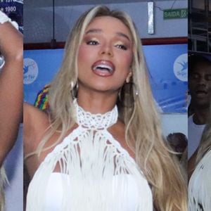 Mulher de Ludmilla, Brunna Gonçalves deixa barriga de gravidez à mostra em look cheio de franjas no pré-carnaval 2025 da Beija-Flor