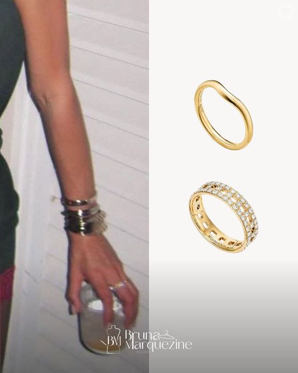 Bruna Marquezine finalizou o look com joias da Tiffany & Co., segundo o perfil Bruna Marquezine Closet