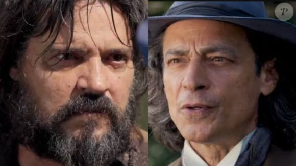 Bento (Luiz Carlos Vasconcelos) encontra o esconderijo de Bernardo (Felipe Camargo), mas Ariel (Michel Melamed) o despista.