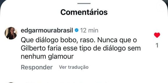 “Diálogo raso”: críticas de Edgar Moura ao texto de Manuela Dias repercutem nas redes
Espectadores reagem com memes, apoio e até comparação com realities flopados da Globo.