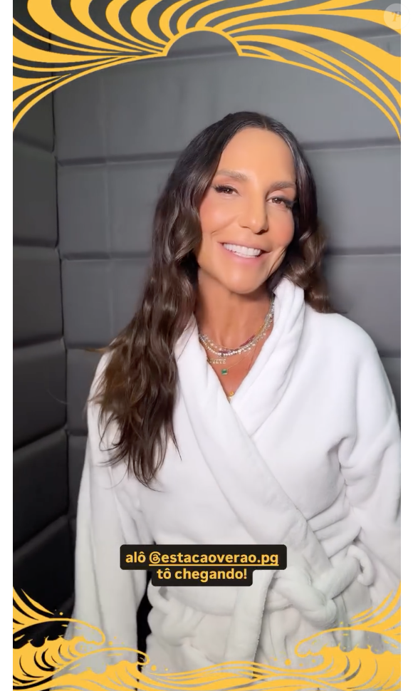 Ivete Sangalo também mostrou os bastidores do Estação Verão Show, em Praia Grande, no litoral de São Paulo, onde se apresentou