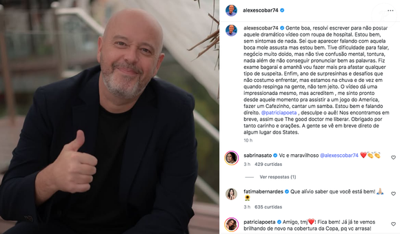 Leia o pronunciamento completo de Alex Escobar feito em seu perfil do Instagram