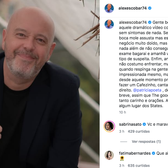 Leia o pronunciamento completo de Alex Escobar feito em seu perfil do Instagram
