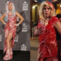 Poucos lembram: o vestido de carne de Lady Gaga já foi recriado na Globo para Luis Salém, o Eugênio de 'Vale Tudo', em novela de 2011