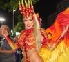 Influenciadora e Musa da agremiação, Erika Schneider abusou da ousadia, luxo e representatividade em sua fantasia para o desfile desta terça-feira (4)