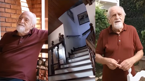 Salas integradas, jardim amplo e coleção de 7 mil DVDs: no auge dos 93 anos, Ary Fontoura fez dessa mansão no RJ o seu refúgio