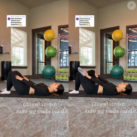 Com este exercício de alongamento de glúteos no pilates, você vai apoiar as costas no colchonete, e deixar os joelhos flexionados. Ele trabalha bastante a região dos glúteos, sendo ótimo se passa muito tempo sentado.