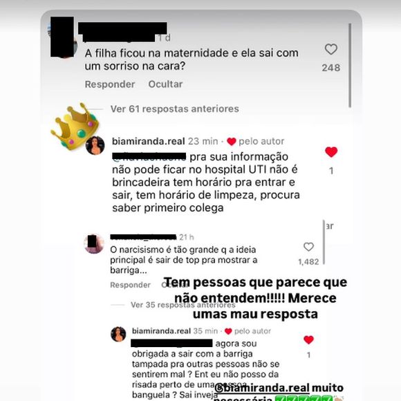 Bia Miranda foi detonada na web e rebateu as críticas