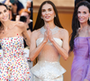 Vestidos de Demi Moore em Cannes: transparência esvoaçante, poá divertido e peplum de paetês marcam os looks da atriz de 63 anos na Riviera Francesa; veja