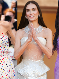 Vestidos de Demi Moore em Cannes: transparência esvoaçante, poá divertido e peplum de paetês marcam os looks da atriz de 63 anos na Riviera Francesa; veja