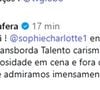 Grazi Massafera, a intérprete de Arminda em 'Três Graças', também elogia Sophie Charlotte