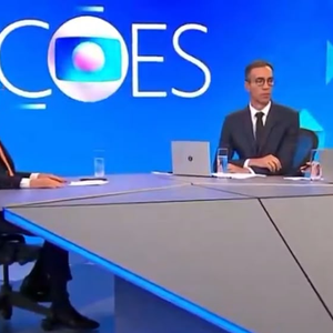 Renata Vasconcellos e César Tralli entrevistaram Romeu Zema em estúdio da Globo