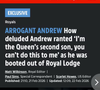 Andrew Mountbatten-Windsor teria reagido com arrogância ao ser despejado da mansão Royal Lodge, em Windsor, segundo o jornal The Sun