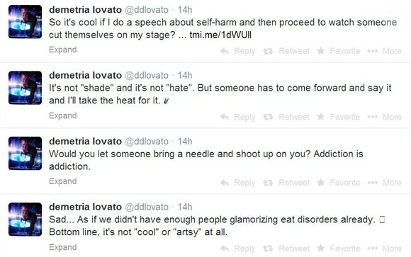 Demi Lovato fez uma sequência de tweets reclamando de Lady Gaga na época