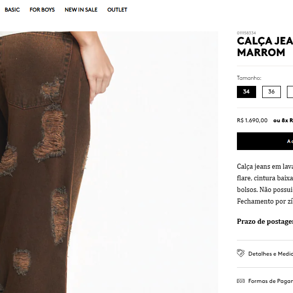 Ana Castela e Virgínia Fonseca usaram calça da TIG que custa R$ 1.690