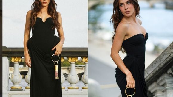 Jade Picon rouba a cena em Paris com acessório inusitado banhado a ouro e look inspirado na série 'Emily em Paris', da Netflix