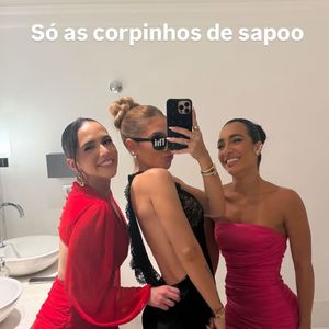 Virginia Fonseca opta por look preto com decotes no casamento.