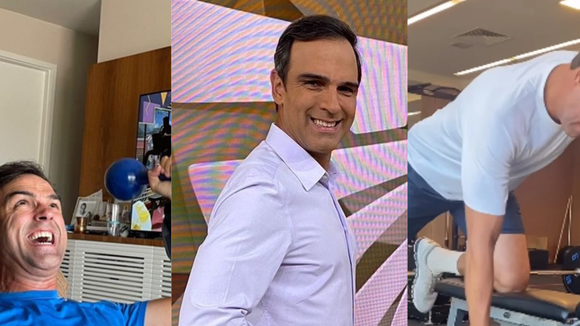 Com 51 anos hoje, Tadeu Schmidt passou por reeducação alimentar após bronca de médico e revela truque para controlar peso durante o 'BBB'