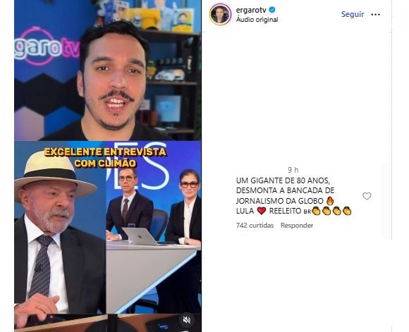Lula na Globo: entrevista com presidente-candidato do PT gerou reações e ataques a Renata Vasconcellos de ambos os lados
