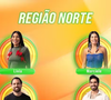 Representam a Região Norte na disputa Lívia, do boi Garantido, Marciele, do boi Caprichoso, Brigido, empreendedor e diretor de escola, e Ricardinho, atleta profissional de futebol freestyle
