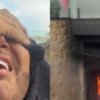 'Era para estarmos mortos': pai de MC Gui se desespera com incêndio em casa; valiosos itens da família escapam do fogo. Vídeo