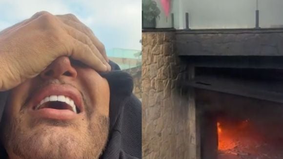 'Era para estarmos mortos': pai de MC Gui se desespera com incêndio em casa; valiosos itens da família escapam do fogo. Vídeo