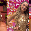 Dourado, pedrarias e franjas: look exclusivo de Patrícia Poeta levou 40 dias de trabalho artesanal para festa de 50 anos com samba, feijoada e famosos! Aos detalhes