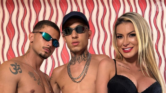 Andressa Urach grava pornô com casal gay e faz cena ousada: ‘Diferente de todas’