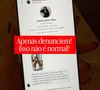 "Vou expor a pessoa. Olha o tipo de coisa que mandam para ela. Como pode alguém fazer um comentário desse? Apenas denunciem. Isso não é normal", disparou a cunhada de Rafaella Justus