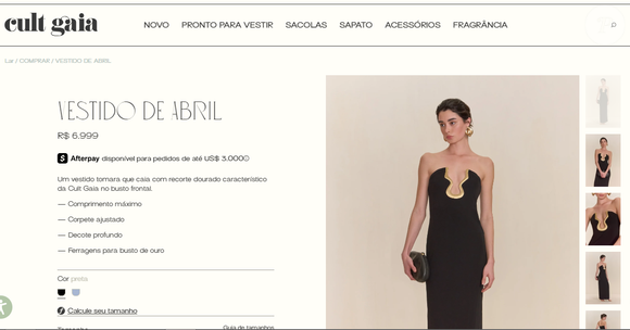 Vestido da grife Cult Gaia usado por Ticiane Pinheiro e Simone Mendes pode ser comprado por R$ 6.999 no site oficial da marca