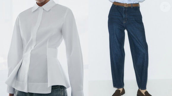 Gostar de peças básicas não significa abrir mão das tendências. A camisa branca pode ser reinventada de várias formas, e esse modelo da Zara, de R$ 359,00, com detalhe franzido na cintura traz um ar fashion ao look. Fica perfeito com jeans de modelagem barrel, como este da H&M Brasil por R$ 249,90