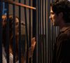Paulinho (Romulo Estrela) promete a Gerluce (Sophie Charlotte) que não deixará nada acontecer com Joélly (Alana Cabral) e Lígia (Dira Paes).