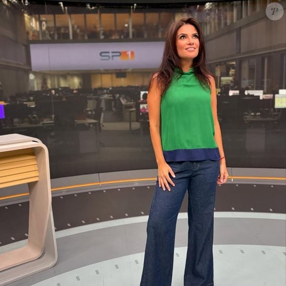 Sabina Simonato, nova titular do 'Bom Dia, São Paulo', já deu 'bronca' ao vivo no esposo, durante o jornal.