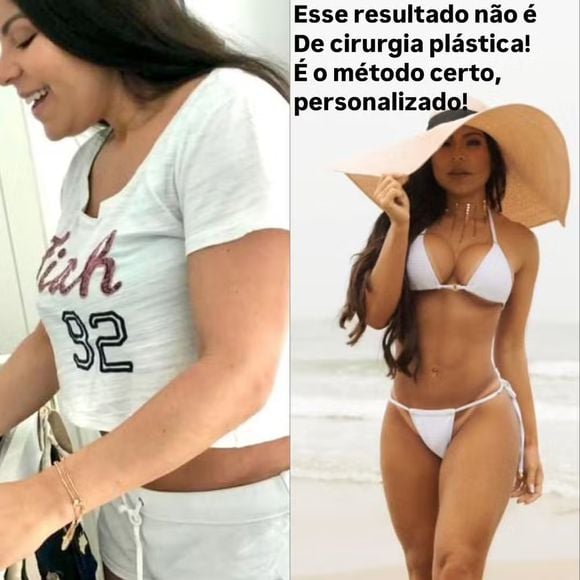 Ela garantiu que a transformação veio com disciplina, treino, alimentação equilibrada e uma técnica baseada em neurociência.