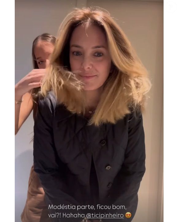 Cabelo de Ticiane Pinheiro foi feito pela filha Rafaella Justus