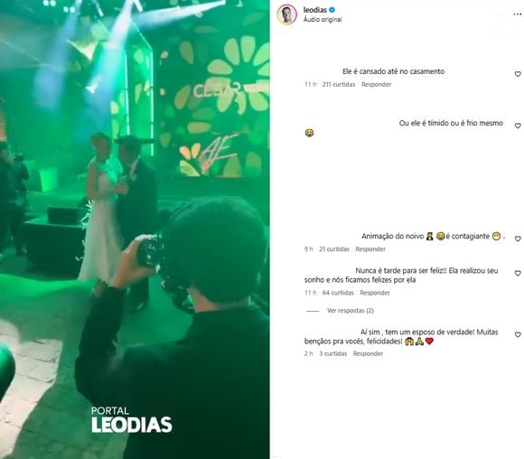 Edu Guedes foi zoado na web por animação ao dançar com Ana Hickmann após o casamento: 'Animação do noivo é contagiante'