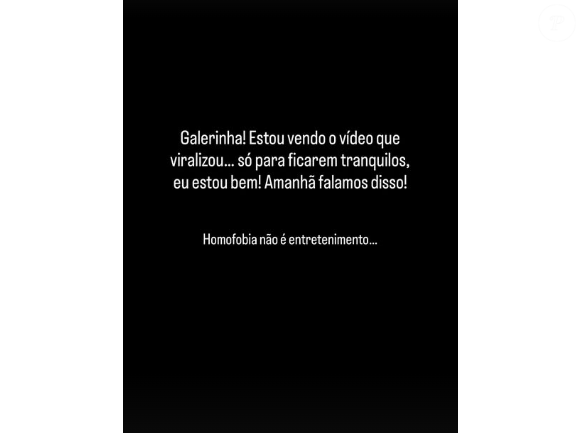 No Instagram, João Victor Gonçalves, o Mau Mau de 'Quem ama cuida', disse que está bem após ataque homofóbico