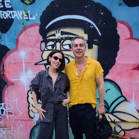 Alexandre Nero e a mulher, Karen Brusttolin, na festa de aniversário de Humberto Carrão