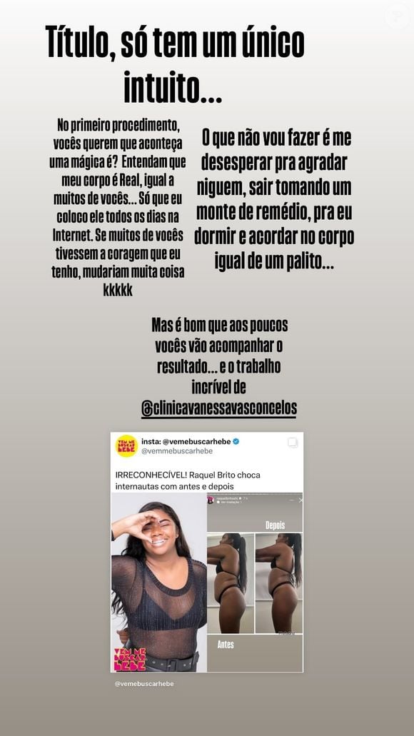 Ciente das piadas, Raquel Brito fez um pronunciamento em seu Instagram falando sobre seu corpo real e detonou os haters