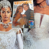 Como era a moda noiva em 2002? 10 vestidos de casamento nada óbvios que são pura nostalgia em revista que tinha Wanessa Camargo e paquito da Xuxa na capa