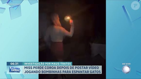 Gabrielly Vitória, Miss Araucária 2024, foi filmada jogando bombinhas em gatos em um terreno: 'Nenhum gato foi atingindo e nem incomodado'