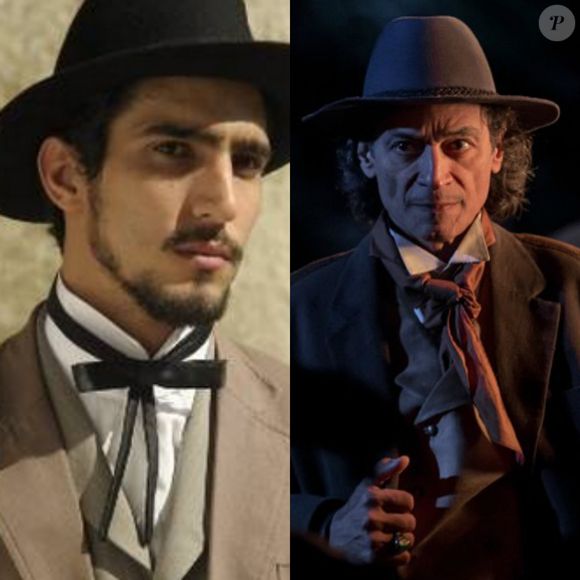 Galãs de 'Além do Tempo': Felipe Fagundes e Luiz Carlos Vasconcelos interpretaram Bento, o cruel capataz da Condessa Vitória (Irene Ravache), em duas fases de sua vida