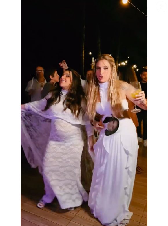 Lauana Prado compartilhou detalhes do seu casamento com Tati Dias nos stories do Instagram