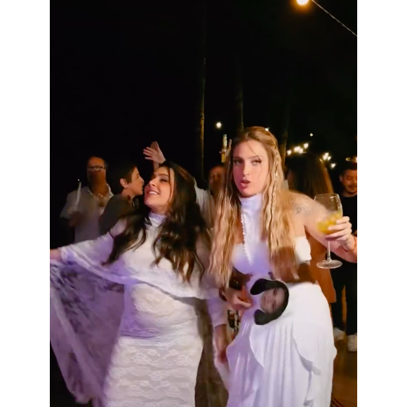 Lauana Prado compartilhou detalhes do seu casamento com Tati Dias nos stories do Instagram