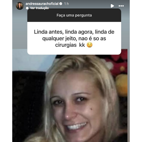 Foto de Andressa Urach antes da fama e da intervenção de procedimentos estéticos - a criadora de conteúdo adulto era loira.