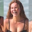 De maiô recortado, Paolla Oliveira se refresca com banho de mar e água de coco em manhã de muito calor no RJ. 30 fotos!
