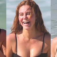 De maiô recortado, Paolla Oliveira se refresca com banho de mar e água de coco em manhã de muito calor no RJ. 30 fotos!