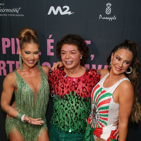 Paolla Oliveira e Virgínia Fonseca se encontraram no último ensaio na quadra da Grande Rio