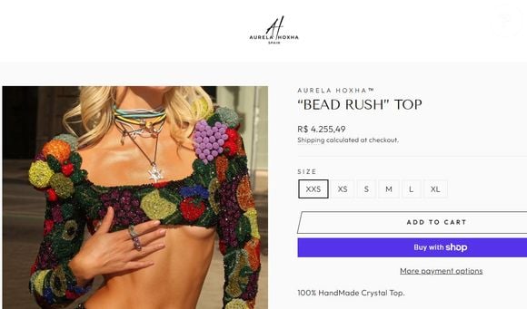 O look escolhido por Sabrina Sato para seu aniversário é todo bordado à mão