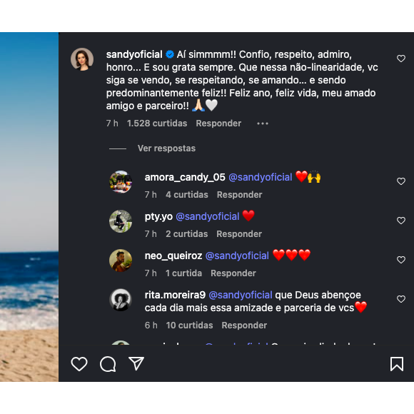 Sandy roubou a cena ao postar uma mensagem carinhosa de aniversário para o ex-marido, Lucas Lima